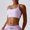 Yoga Outfit Sports Bra Women Strappy Backless Gym Crop Top Criss Cross Back Medium Support Workout Fitness Underwear