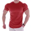 Men's T-Shirts Summer Sports t shirt Men Gyms Fitness Short sleeve T-shirt Male quick-dry Bodybuilding Workout Tees Tops Men clothing 230420