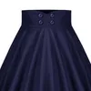 Skirts Black Summer Skirt High Waist Women Solid A Line Lady Elegant Party Big Swing Mini For Office Work Casual 2XL