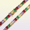 18K Plaqué Or Hip Hop Multicolore CZ Zircon Tennis Chaîne Hommes Bracelets Diamant Tennis Bracelet De Luxe Designer Bijoux Cadeaux for1912648