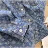 Kvinnors blusar Överallt tryck Jacquard denim skjorta lösa jackor rockar kvinnor mode 2023 hösten långärmad topps koreanska streetwear