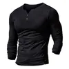 Men's T Shirts Simple T-shirt Fit Placket Basic Casual Men Autumn Top Male Soft