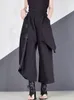 سروال نسائي S Xitao High Weist Patchwork Hit Color Pant Clother Summer Autumn Fashion مرونة عريضة الساق الواسعة XJ19 230419