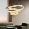 Chandeliers Modern K9 Crystal Chandelier Lustre Led Lighting Irreglar Steel Pendant Foyer Dimmable Lights