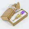 Festa Favor Favor Crystal Glass Rose Flower in Box Mini Forever Gold Gold Artificial para namorada Favores de casamento Presente Dia das mães Dia