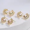 Orecchini a bottone Mafisar Trendy Copper CZ Gold Plated Star Moon Ear Studs Zircone di alta qualità per le donne Temperamento Sweet Party Jewelry