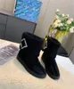 Bottes de neige marron en fourrure épaisse pour femmes, demi-bottes de neige de luxe, chaussures Chelsea en cuir à carreaux Martens