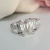 Cluster ringen IGI 14k wit goud 5.0CT EF kleur VS1 Emerald Cut HPHT CVD Lab Grown diamanten sieraden verlovingsring