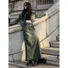 Arbetsklänningar Kvinnors uppsättning 2023 Spring Dark Age Reducing Fashion Slim Retro Made Old Wash Denim Coat Half Length Dress Sweet Cool Two Piece