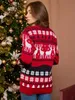 Pulls pour femmes Famille Noël Pull Hiver Femmes Hommes Couples Correspondant Vêtements Doux Chaud Tricots Jacquard Imprimer Pull Top Noël Look 231118