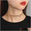 Chokers Sweet Love Heart Choker Necklace Cute Bicolor Jewelry Drop Delivery Jewelry Necklaces Pendants Dhgarden Otd9E