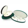 Smycken påsar kreativa stora ovala high-end pu läder pärlhalsbandslåda örhängen förvaring set presentförpackning
