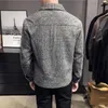 Men's Jackets Autumn/Winter Men Polo Neck Woolen Jacket Fashion Slim Fit Suit Coat HighQuality Checkered Multi Pocket Korean Casual Jacket 231120