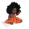 Dockor 12 -tums baby docka med klädleksak som gåva för barn Africa svart lockigt hår 231118