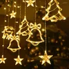 Snaren 3,5 meter LED-gordijnverlichting Slingers Fairy Light Kerstdecoratie Woonkamer Tuin Decor Kerstboom Hertenlamp String