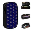 Freemason Blue Square Compass Masonic Pencil Case Pencilcases Pen Box Kids Big Capacity Väskor Studenter Skolans dragkedja Stationery