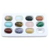 새로운 판매 12pcs/box healing natural crystal gemstone material set 계란 모양 보석 보석 만들기 보석 만들기
