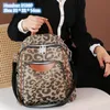 wholesale ladies shoulder bags simple atmospheric brown leather bag waterproof and wear-resistant contrast fashion handbag street leopard print backpacs 2136#