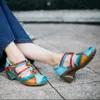 Summer Retro Spring Contrast Sandaler och Color Super bekväma Four Seasons Brogue Shoes 2 28 8