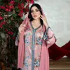 الملابس العرقية الشرق الأوسط دبي المسلمين المطبوعة للسيدات abayas v-neck caftan عيد رمضان اللغة العربية الإسلامية جيلباب جالابيا