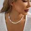 Pendentif Colliers Irrégulière Pierre Naturelle Imitation Perle Collier Pour Femmes Niche Design Polyvalent Bijoux Pour Femmes En Gros