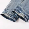 Jeans da uomo High Street Fashion Designer Uomo Retro Pantaloni Hip Hop di marca strappati attillati slim fit blu chiaro Hombre