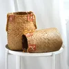 花瓶編み結婚式のブライダルフラワーズデコレーションホームデコレーションギフトボックス手織り竹の花のバスケット