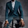 Ternos masculinos Thorndike de alta qualidade vestidos de baile verde para jovens de lapela um botão Slim Fit Men Casamento Traje de noivo