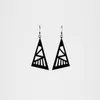 Boucles D'oreilles Pendantes Géométrique Triangle Noir Et Blanc Couleur Assortie Acide Acétique Simple Résine Acrylique Femmes