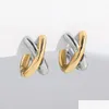 Hoop Huggie Punk Mélange Métal Criss-Cross Boucles D'oreilles Pour Femmes Géométrique Petite Oreille Os Aros Hie Hoops Bijoux Drop Livraison Dhgarden Otefy