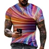 T-shirt da uomo T-shirt estiva a maniche corte da uomo Tech Swirl Informazioni digitali Stampa 3D Harajuku Ragazzi per bambini Moda Streetwear