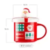 Mokken Kerst Keramische Mok Creatieve Leuke Koffie met Deksel Lepel Decoratie Drinkbeker Melk Drinkware Jaar Geschenk 231120