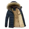 Herenjassen Winter Warme Dikke Fleece Parka's Heren Waterdichte capuchon Bontkraag Parka Jas Jas Herfst Mode Casual