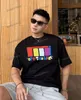 Xinxinbuy Homens designer Tee camiseta fora da parede carta impressão manga curta algodão mulheres Preto branco azul cinza XS-2XL