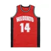 High School Basketball Wildcats 14 Troy Bolton Jersey Men Moive For Sport Fans Breathable Team Color Red White Away Pure Cotton HipHop Pullover University Shirt