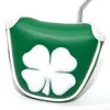 Inne produkty golfowe Cover Golf Putter Green Lucky Four Leaf Clover LeatherGolf Mallet Putter Headter Golf Club Cover Leather 231120