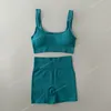 Women Sporstwear Seamless Yoga Set Sexy Square Collar Sport Bra Tops Suits With Shorts Gym Fitness Clothing Sleeveless Tracksuit YogaWomen's Yoga sets gym clothing