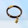 Lederen armbanden gouden armbanden paar bloem brief aangepaste manchet vriendschap band vrouwen mannen roestvrij stalen sieraden Lock armband Ch7397444