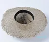 Women Fray Woven Seagrass Boater Hat Casual Sun Beach Hat Cap Wide Brim Summer Hat Unisex Straw Hats for Kentucky Derby Travel