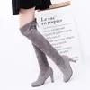 Boots Women Over The Knee Boots Suede Sexy High Heels Lace Up Long Boots Autumn Winter Warm Female Shoes Slim Thigh High Boots Party 231118