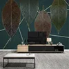 Papéis de parede mural moderno nórdico para sala de estar minimalista de luxo de luxo folhas geométricas TV de fundo de papel de parede decoração da casa