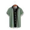 Men's Casual Shirts Allmatch Vintage Bowling Hawaiian Beach Contrast Shirt Clothes 230420