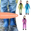 Impermeabili 3 pezzi Poncho antipioggia per bambini Poncho in plastica di emergenza monouso impermeabile per campeggio all'aperto/ricreazione/escursionismo