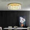 Plafonniers Luxe LED plafond lustre lumière cristal chambre invité salle à manger moderne américain minimaliste métal faible hauteur petit appartement Q231120