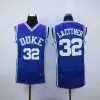 Maglie da basket NCAA Duke Blue Devils cucite College Christian Laettner # 32 Blue 4 Redick White 2 Cook College Jersey