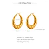 Hoop Earrings AIDE Gold Color Stainless Steel For Women Girls Simple Round Circle Huggies Earring Pendant Punk Style Accessories
