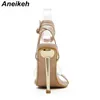 Aneikeh Summer Women Women Those Transparent Color Matching Electrating High Heel Sandals Heels Heels Насосы 230419