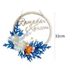 Flores decorativas de 32 cm de guirlanda pingentes de parede de madeira cottage wreatta ornamentos colhem presentes decoração de casa para jardim