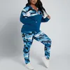 Women's Two Piece Pants Sets For Women 2 Pieces Sportswear Long-Sleeved Pullover Camouflage Print Suit Snow Overalls Outfit