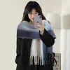 Red Army Hao/Gradient Mohair Scarf Women's Winter Korean Edition Ins Fashion Net Red Long Warm Imitation Cashmere Neck Cape 231015